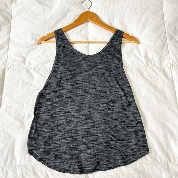 Lululemon Rush Hour Tank Heathered Black Gray Halter Athletic Women’s Size 4 - Picture 4 of 6